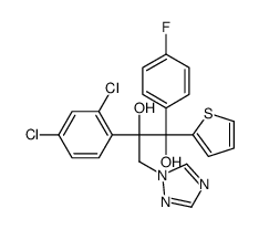 2-(2,4-dichlorophenyl)-1-(4-fluorophenyl)-1-thiophen-2-yl-3-(1,2,4-triazol-1-yl)propane-1,2-diol结构式