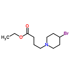 Ethyl 4-(4-bromo-1-piperidinyl)butanoate结构式