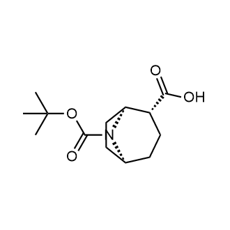 (1S,2R,5S)-8-(叔丁氧基羰基)-8-氮杂双环螺[3.2.1]辛烷-2-羧酸结构式