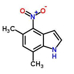 5,7-二甲基-4-硝基-1H-吲哚结构式