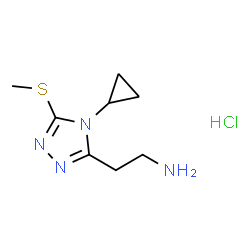 4H-1,2,4-Triazole-3-ethanamine, 4-cyclopropyl-5-(Methylthio)-, hydrochloride (1:1)结构式