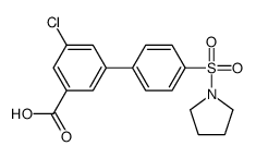 3-chloro-5-(4-pyrrolidin-1-ylsulfonylphenyl)benzoic acid Structure