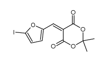 5-((5-iodofuran-2-yl)methylene)-2,2-dimethyl-1,3-dioxane-4,6-dione结构式