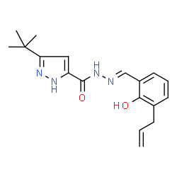 (E)-N-(3-allyl-2-hydroxybenzylidene)-3-(tert-butyl)-1H-pyrazole-5-carbohydrazide结构式