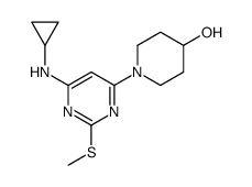 1-(6-Cyclopropylamino-2-Methylsulfanyl-pyrimidin-4-yl)-piperidin-4-ol structure