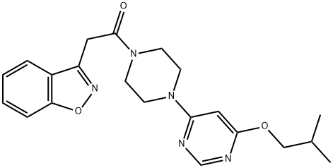 2-(Benzo[d]isoxazol-3-yl)-1-(4-(6-isobutoxypyrimidin-4-yl)piperazin-1-yl)ethanone结构式