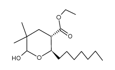 (2R,3S)-ethyl 2-heptyl-6-hydroxy-5,5-dimethyltetrahydro-2H-pyran-3-carboxylate结构式