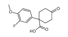 1-(3-Fluoro-4-methoxyphenyl)-4-oxocyclohexanecarboxylic acid Structure