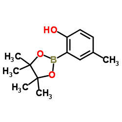4-Methyl-2-(4,4,5,5-tetramethyl-1,3,2-dioxaborolan-2-yl)phenol结构式