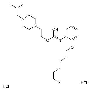 2-[4-(2-methylpropyl)piperazin-1-yl]ethyl N-(2-heptoxyphenyl)carbamate,dihydrochloride Structure