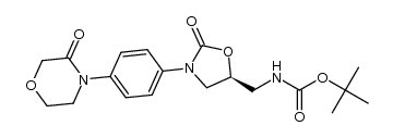 tert-butyl {(5S)-3-[4-(3-oxo-4-morpholinyl)phenyl]-2-oxo-1,3-oxazolidin-5-yl}methylcarbamate Structure