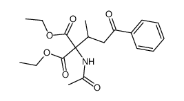 4-acetamido-4,4-diethoxycarbonyl-3-methyl-1-phenylbutan-1-one结构式