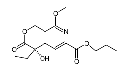 (S)-4-Ethyl-4-hydroxy-8-Methoxy-3-oxo-3,4-dihydro-1H-pyrano[3,4-c]pyridine-6-carboxylic acid propyl ester结构式