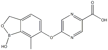 5-((1-hydroxy-7-methyl-1,3-dihydrobenzo[c][1,2]oxaborol-6-yl)oxy)pyrazine-2-carboxylic acid Structure