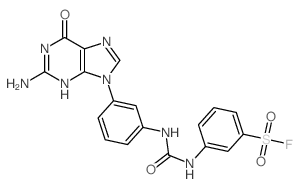 Benzenesulfonyl fluoride,3-[[[[3-(2-amino-1,6-dihydro-6-oxo-9H-purin-9-yl)phenyl]amino]carbonyl]amino]-结构式