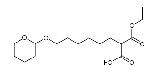 2-(ethoxycarbonyl)-8-((tetrahydro-2H-pyran-2-yl)oxy)octanoic acid结构式