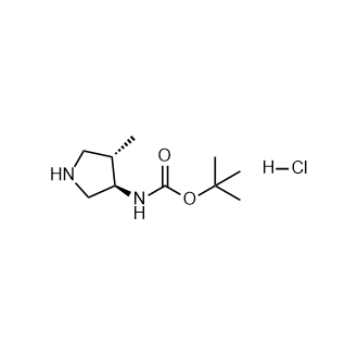 (3R,4S)-4-甲基-3-Boc胺基四氢吡咯盐酸盐结构式