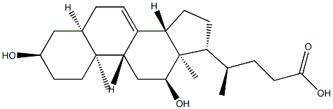 3α,12α-Dihydroxy-5β-chol-7-en-24-oic acid结构式