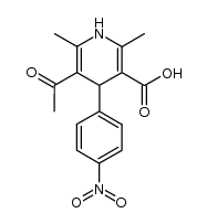 5-acetyl-1,4-dihydro-2,6-dimethyl-4-(4-nitrophenyl)pyridine-3-carboxylic acid结构式