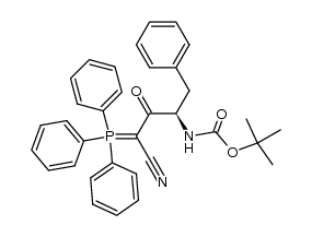 [1-benzyl-3-cyano-2-oxo-3-(triphenyl-λ5-phosphanylidene)-propyl]-carbamic acid tert-butyl ester Structure