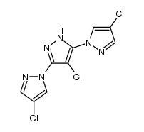 3,5-bis-(4-chloropyrazol-1-yl)-4-chloropyrazole结构式