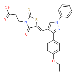 3-[(5Z)-5-{[3-(4-ethoxyphenyl)-1-phenyl-1H-pyrazol-4-yl]methylidene}-4-oxo-2-thioxo-1,3-thiazolidin-3-yl]propanoic acid Structure