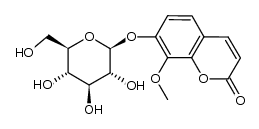 7-O-β-D-glucopyranosyl-8-methoxybenzopyranone结构式