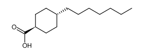 trans-4-Heptylcyclohexanecarboxylic acid结构式