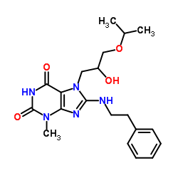 7-(2-Hydroxy-3-isopropoxypropyl)-3-methyl-8-[(2-phenylethyl)amino]-3,7-dihydro-1H-purine-2,6-dione Structure