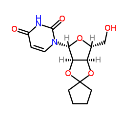 1-(2'-O,3'-O-cyclopentyl-5'-hydroxy-β-D-erythro-pentofuranosyl)uracil Structure