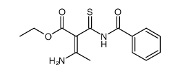 2-(1-amino-ethylidene)-N-benzoyl-3-thio-malonamic acid ethyl ester结构式