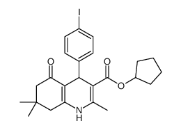 cyclopentyl 4-(4-iodophenyl)-2,7,7-trimethyl-5-oxo-1,4,6,8-tetrahydroquinoline-3-carboxylate结构式