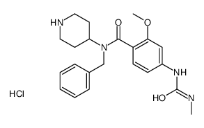 N-benzyl-2-methoxy-4-(methylcarbamoylamino)-N-piperidin-1-ium-4-ylbenzamide,chloride Structure