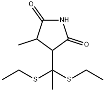 3-[1,1-Bis(ethylthio)ethyl]-4-methyl-2,5-pyrrolidinedione结构式