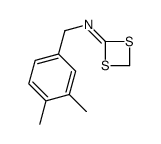 N-[(3,4-dimethylphenyl)methyl]-1,3-dithietan-2-imine结构式