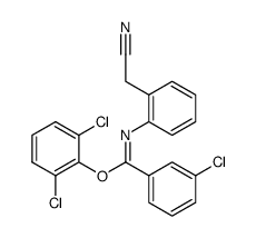 3-Chloro-N-(2-cyanomethyl-phenyl)-benzimidic acid 2,6-dichloro-phenyl ester Structure