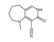 1-Methyl-9-cyano-2,3,4,5,7,8-hexahydropyrido<4,3-b>azepin-3-one Structure