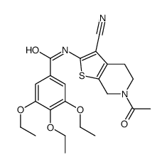 N-(6-acetyl-3-cyano-5,7-dihydro-4H-thieno[2,3-c]pyridin-2-yl)-3,4,5-triethoxybenzamide结构式