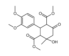 dimethyl 2-(3,4-dimethoxyphenyl)-4-hydroxy-4-methyl-6-oxocyclohexane-1,3-dicarboxylate结构式