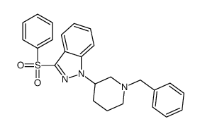 3-(benzenesulfonyl)-1-(1-benzylpiperidin-3-yl)indazole结构式