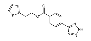 2-thiophen-2-ylethyl 4-(2H-tetrazol-5-yl)benzoate结构式