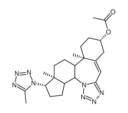 3-acetoxy-17-(5-methyl-tetrazol-1-yl)-tetrazolo[5',1':7,7a]-7a-aza-7a-homo-androst-5-ene Structure