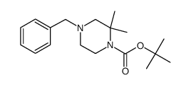 4-benzyl-2,2-dimethylpiperazine-1-carboxylic acid tert-butyl ester结构式