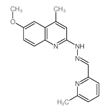 6-methoxy-4-methyl-N-[(6-methylpyridin-2-yl)methylideneamino]quinolin-2-amine Structure