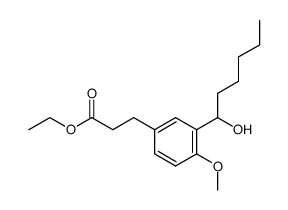 ethyl 3-(3-(1-hydroxyhexyl)-4-methoxyphenyl)propanoate Structure