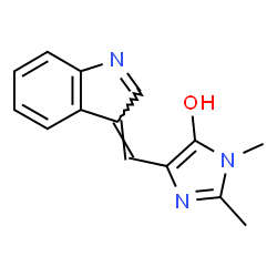 1H-Imidazol-5-ol,4-(3H-indol-3-ylidenemethyl)-1,2-dimethyl- structure