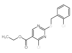 ethyl 4-chloro-2-[(2-chlorophenyl)methylsulfanyl]pyrimidine-5-carboxylate结构式