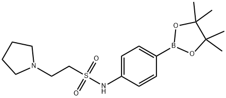 N-[4-(4,4,5,5-四甲基-1,3,2-二氧杂硼杂环戊烷-2-基)苯基]-1-吡咯烷基乙酰胺结构式