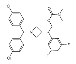 2-{1-[bis(4-chlorophenyl)methyl]azetidin-3-yl}-2-(3,5-difluorophenyl)ethyl dimethylcarbamate结构式