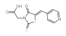 2-[4-oxo-5-(pyridin-4-ylmethylidene)-2-sulfanylidene-thiazolidin-3-yl]acetic acid结构式